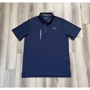 Under Armour Short Sleeve Polo Shirt Men's XLT Loose Fit Navy Tech Polo NWT